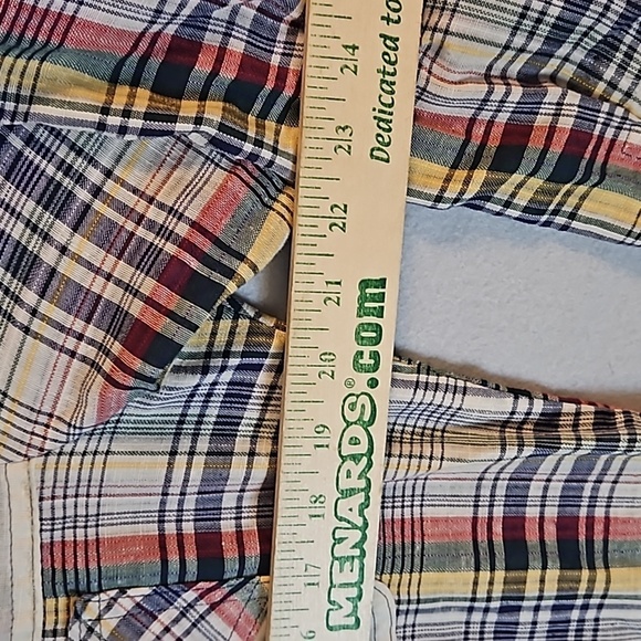 Vintage H.I.S Western Pearl Snap Shirt  sz M Plaid with  Cream accent yoke and - Picture 7 of 11